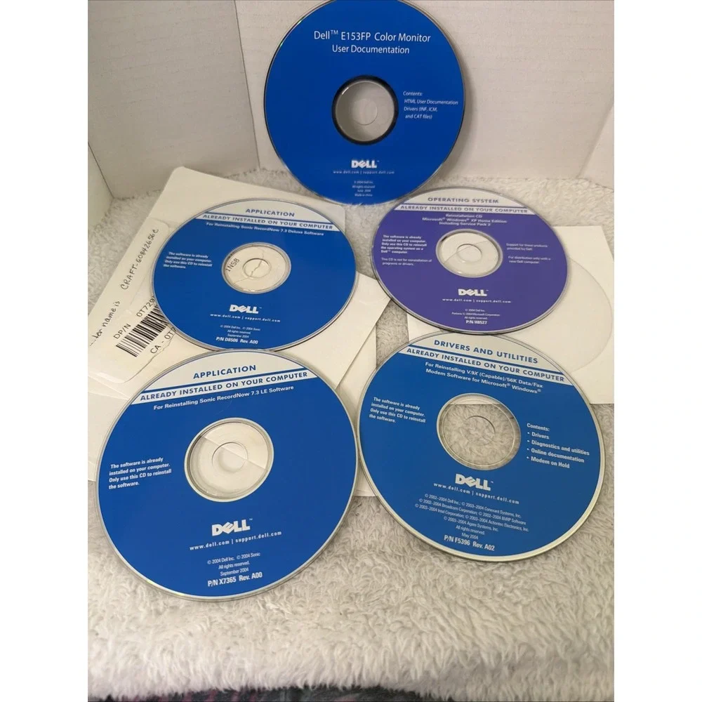 Microsoft Windows XP Professional Service Pack 2 Dell Reinstallation Discs Lot 5